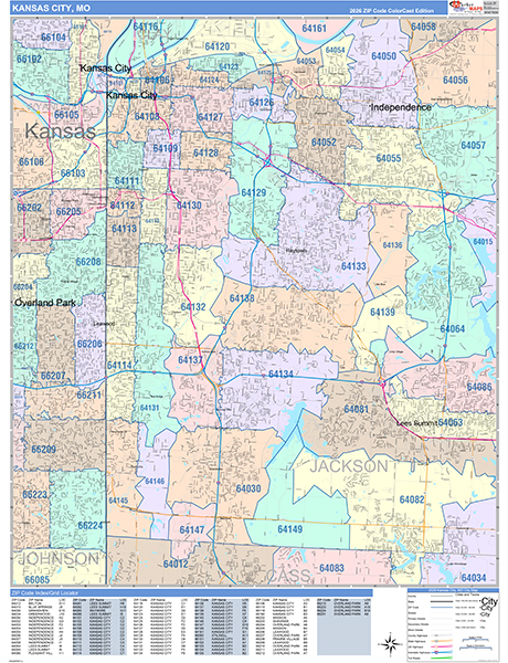 Kansas City Wall Map